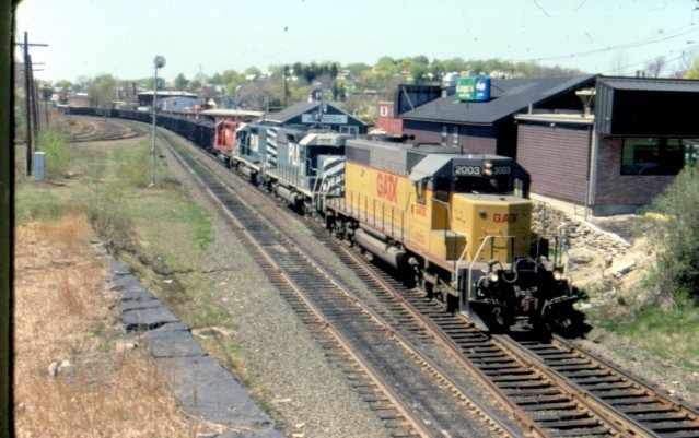 Photo of loaded Bow train at Gardner, Mass
