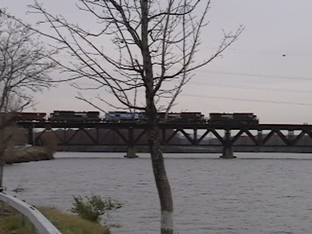 Photo of ns loaded bow coal train crossing the hudson river at stillwater ny