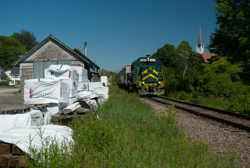 Photo of WACR train NPWJ at Barton, VT.