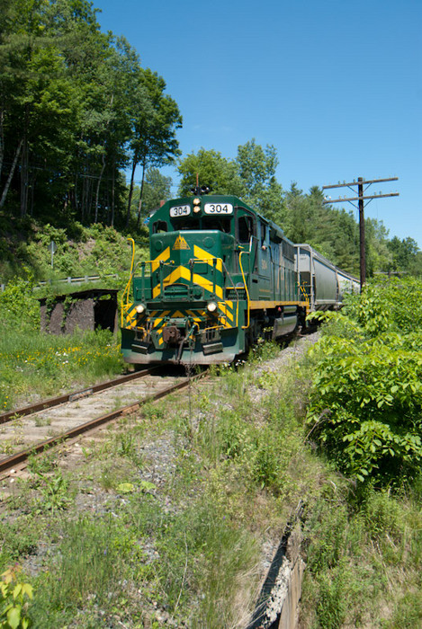 Photo of WACR train NPWJ at Centervale (St. Johnsbury Center), VT.