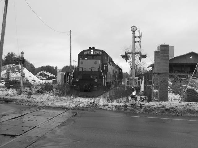 Photo of housatonic railroad power on the ground at crane ave crossing