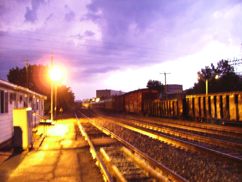 Photo of csx pittsfield yard with a thunder storm hitting us hard