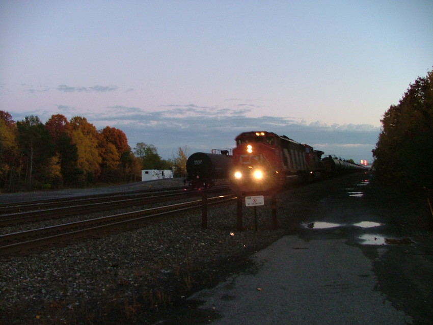 Photo of csx kwarm with cn power at south schenectady ny