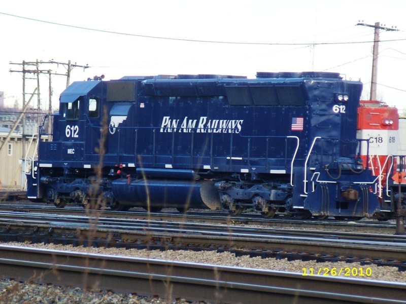 Photo of MEC#612e is SD45 repowered to SD40-2 but under new paint.