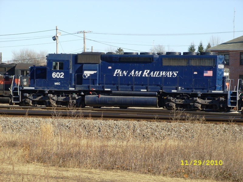 Photo of MEC#602e SD40 is SEPO power from yesterday sitting over the pads.
