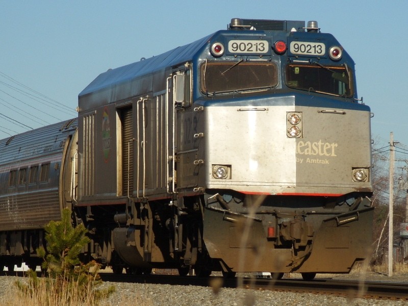Photo of Amtrak #90213s is the cabbage as it passes through Rigby P42#170 shoves it south