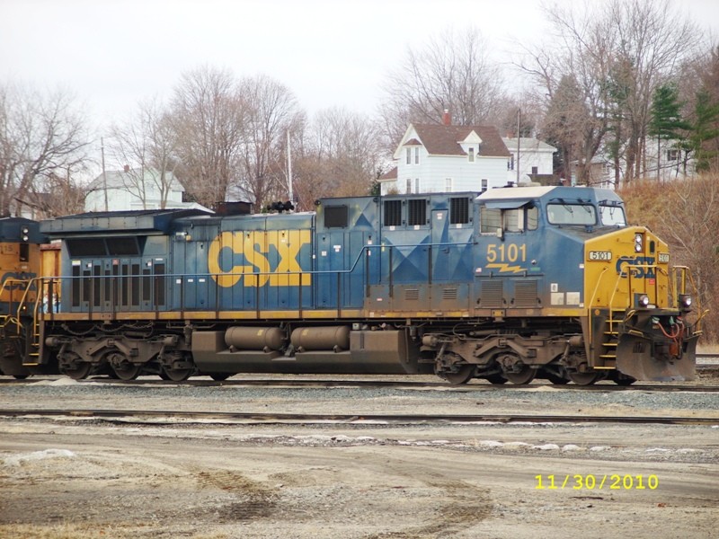 Photo of CSX#5101e CW44AH is again in Rigby with a sister CSX#5115w.
