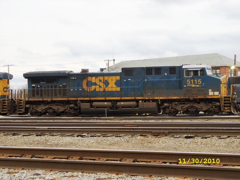 Photo of CSX#5115 CW44AH power parked on the 107 track today.