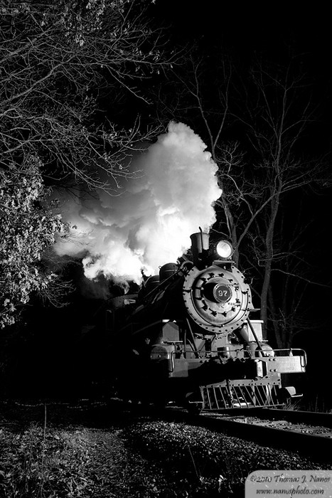Photo of Valley Railroad #97 leads a North Pole Express