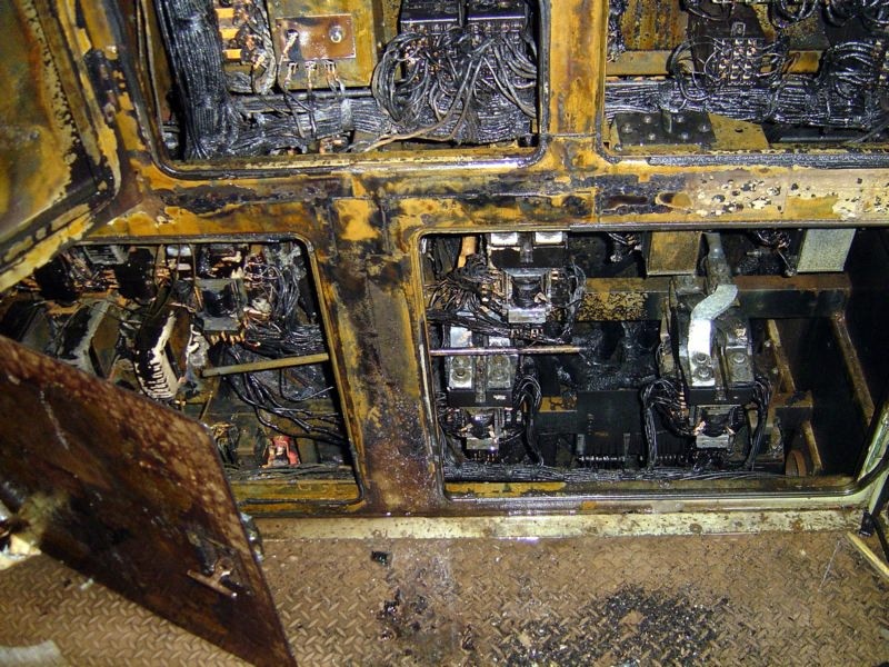 Photo of Inside of NECR 3854 After the Fire