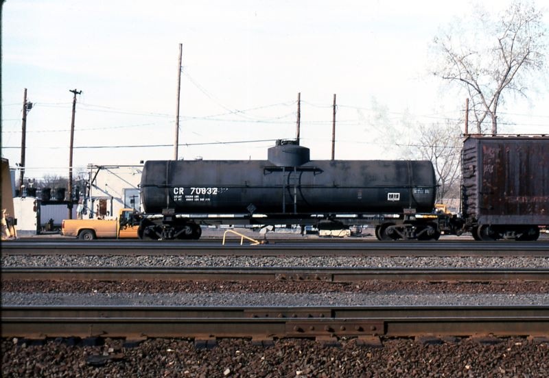 Photo of CR Tank Car 70832 sits in West Springfield Yard