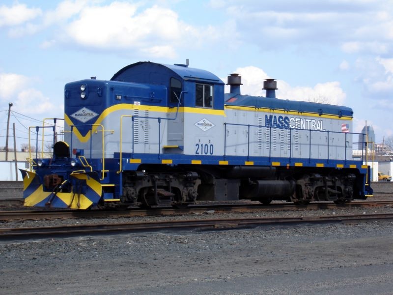 Photo of Mass Central NW5 sits in West Springfield Yard with a fresh coat of paint.