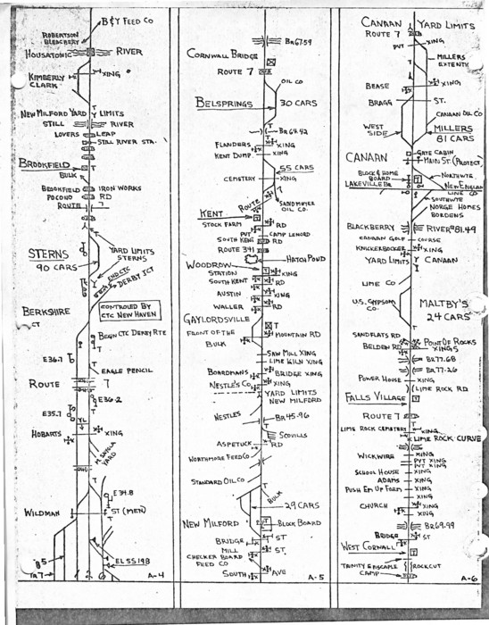 Photo of NYNHHRR-Map of former New Haven branch line Danbury to Canaan