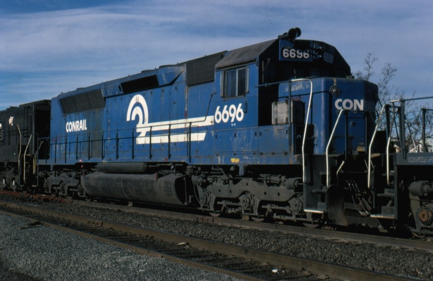 Photo of SDP45 on freight, Worcester, MA