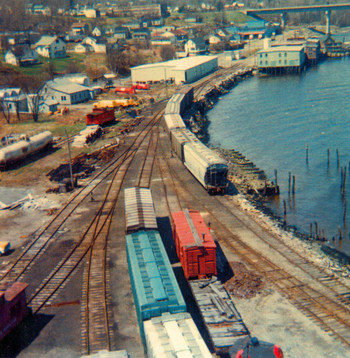 Photo of Belfast Yard from the top of the grain elevator (c1975)