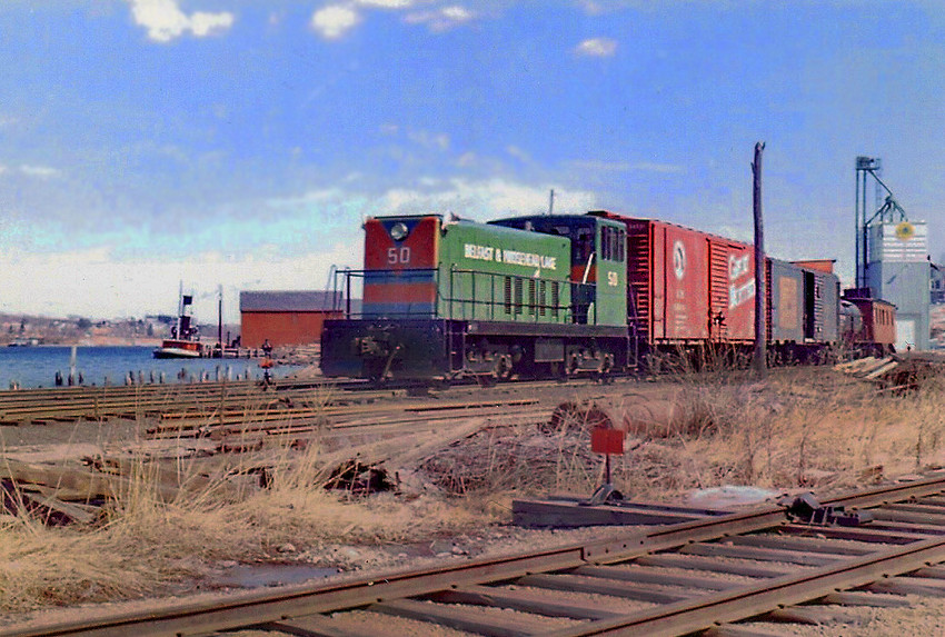 Photo of BML#50 pulling a freight run out of Belfast, ME