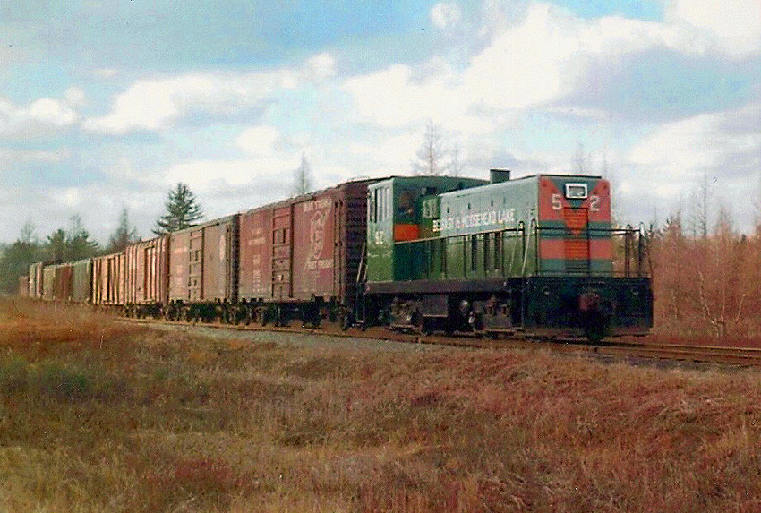 Photo of BML#52 pulling a nine car all freight consist
