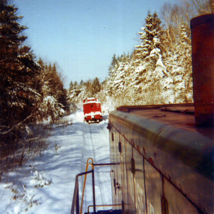 Photo of BML#51 approaching snowplow BML#22