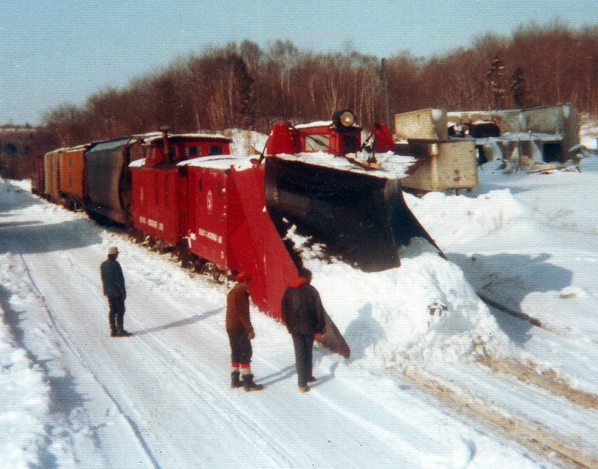 Photo of Snowplow BML#22 ready to return to Belfast after plowing
