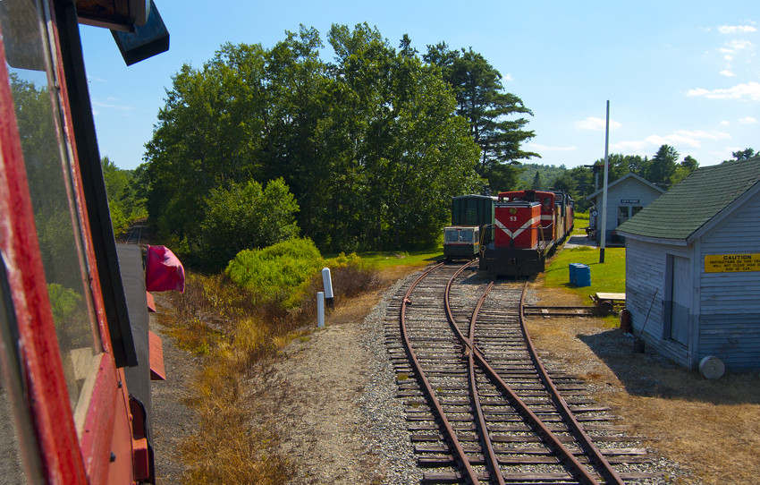 Photo of BML#53 on the CPC siding (MP 2.16) viewed from caboose BML#31