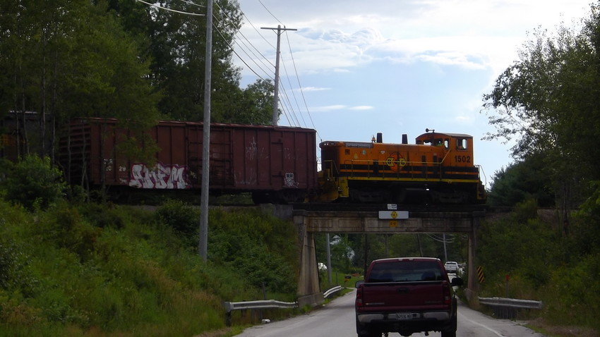 Photo of SLR 1502 crossing route 121 in Mechanic Falls, ME