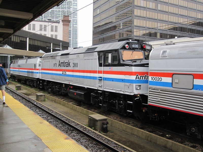 Photo of Amtrak 40th Anniversary Train at South Station, Boston, MA