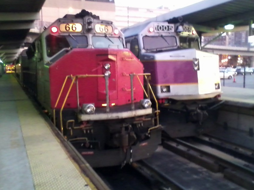 Photo of MARC 66 & MBTA 1005