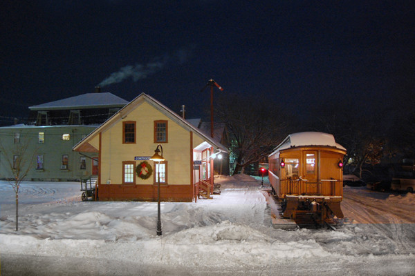 Photo of Contoocook NH Station and B&M Coach 1246