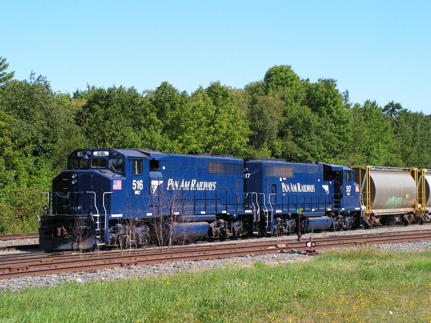 Photo of Pan Am Power parked in the Mattawamkeag yard