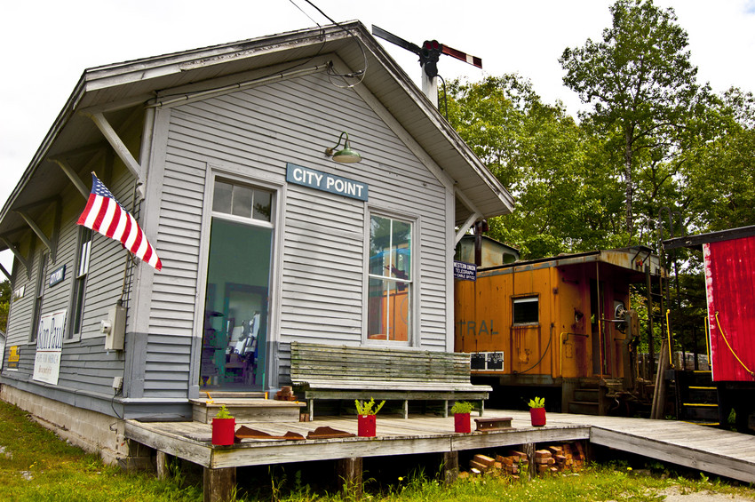 Photo of The 1880's City Point station house at the City Point Central Railroad Museum.