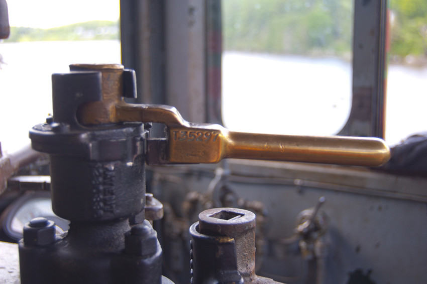 Photo of The very well worn brake handle of BML#50.