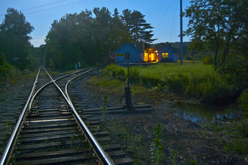 Photo of City Point Central turnout on the BMLRR main line by moonlight