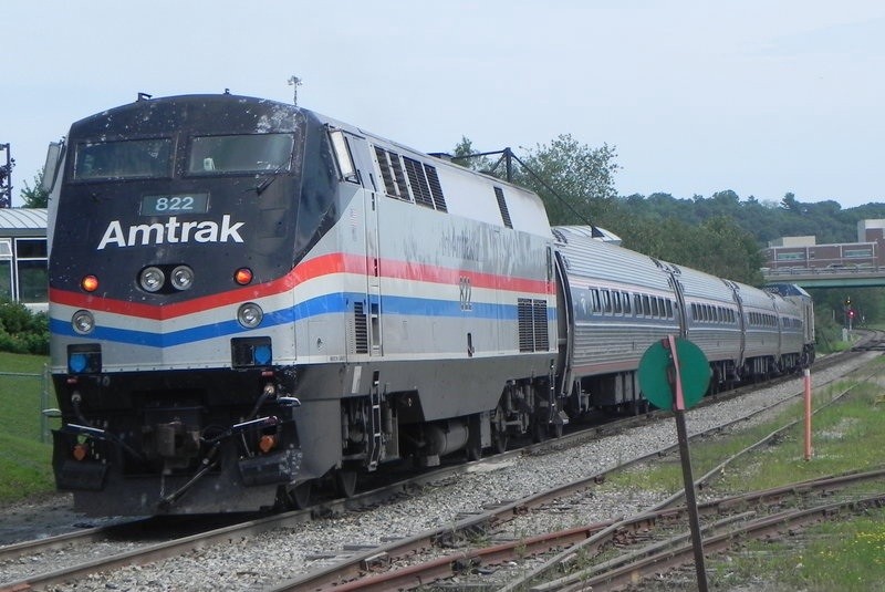 Photo of AMTRAK Loco 822 in Portland Maine after returning from Boston,MA.