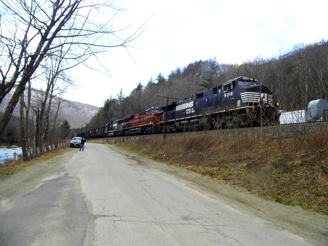 Photo of norfolk southern loaded coal train with the pennsylvania railroad heritage unit