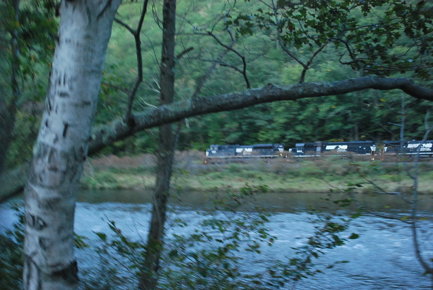Photo of panam train 23k runing along the deerfield river @ zoar
