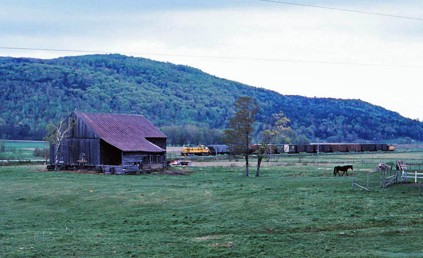 Photo of Lamoille Valley Freight passes thru Vermont Pasture