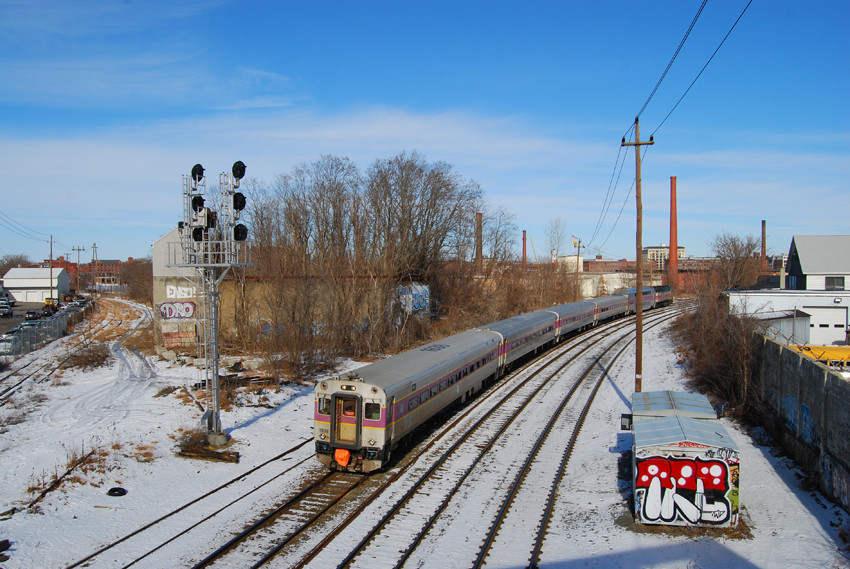 Photo of MBCR train 220 Lawrence, MA 1/28/14