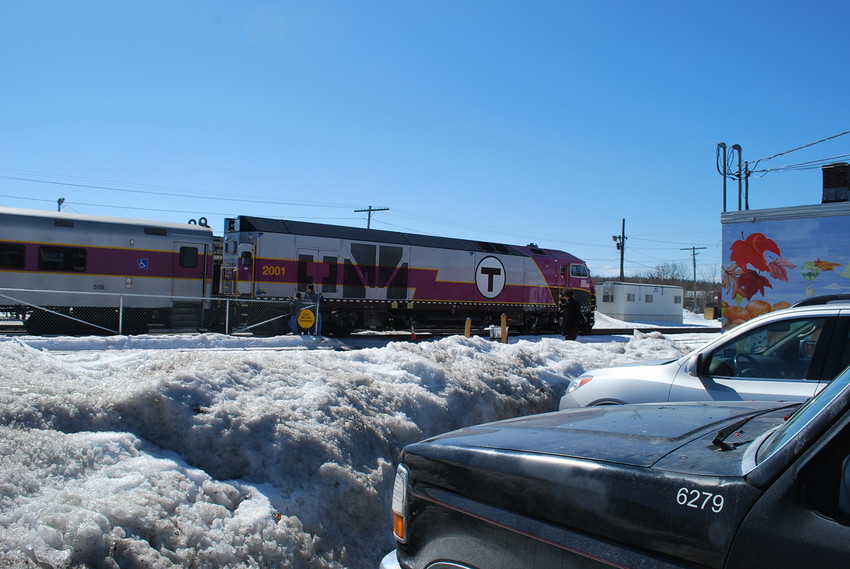 Photo of the t testing there new locomotive @ ayer ma