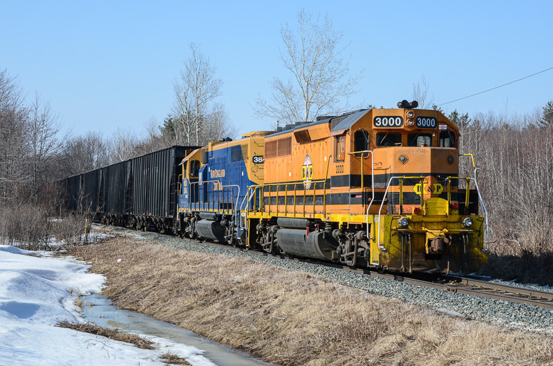 Photo of NECR wood chip train at Swanton, VT