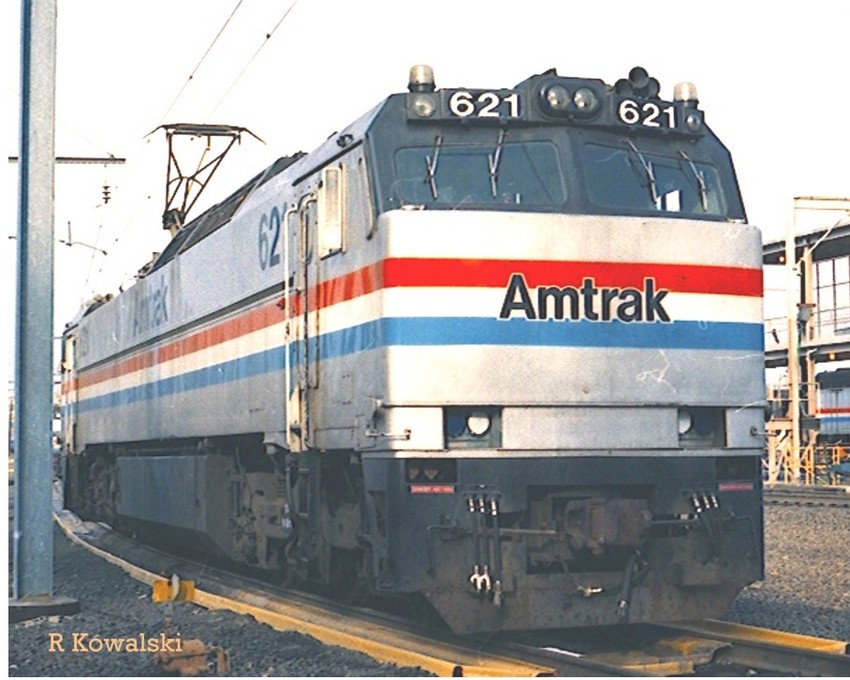 Photo of Amtrak #621 at New Haven CT yard 1994