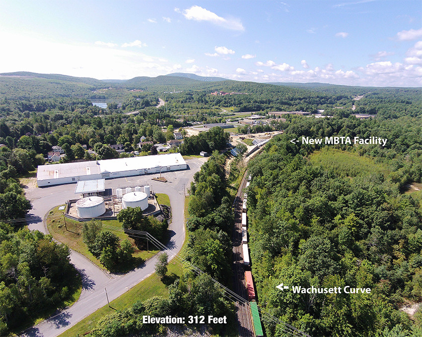Photo of New MBTA Facility Viewed from Wachusett Curve