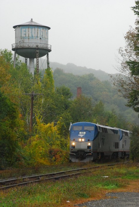Photo of Amtrak 44 leading AAPRCO train at Erving MA