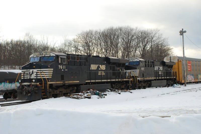 Photo of Pan Am Southern train 206 tied down at Gardner MA with NS 7611 & 8137