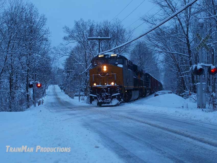 Photo of SEPO rolls through Lancaster MA in a snow storm
