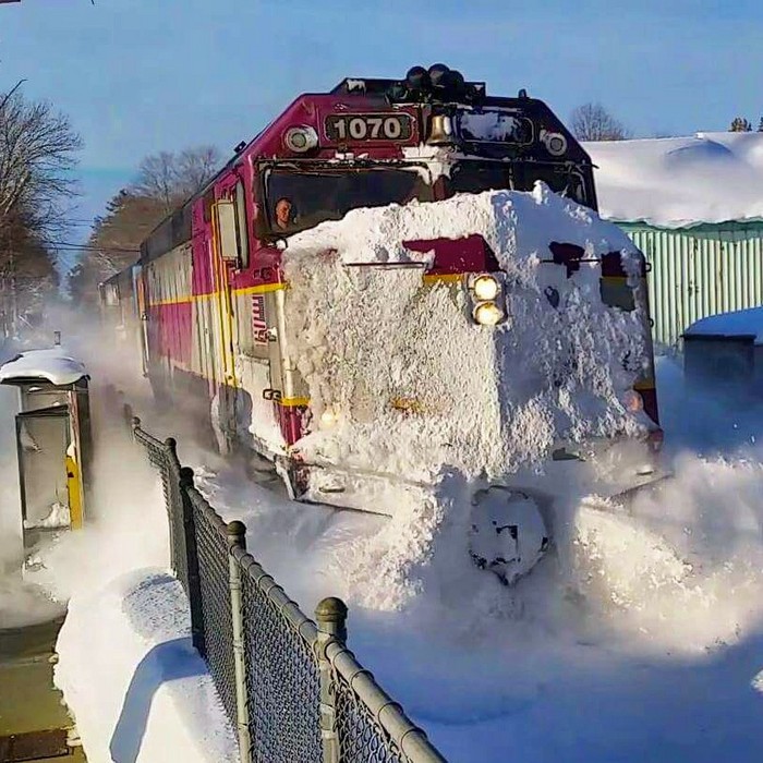 Photo of Mbta snow flanger train