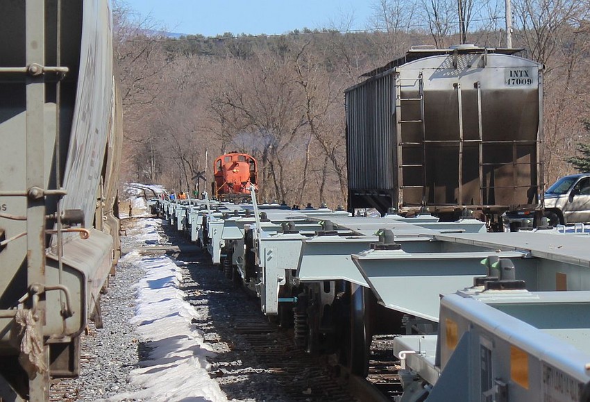 Photo of Batten Kill Rail Road Spine Car Move -- Thursday March 19,  2015