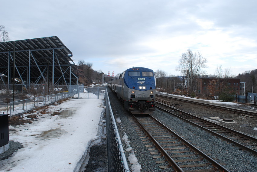 Photo of amtrak 54 coming into greenfield station for a stop