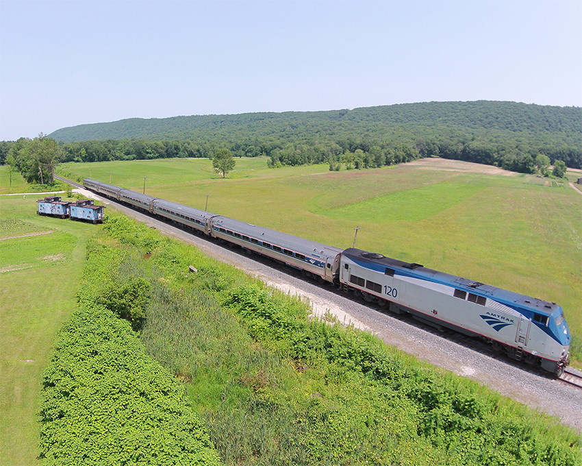 Photo of Amtrak Train #57, The Vermonter south @ S. Deerfield Elev: 56.4 Ft