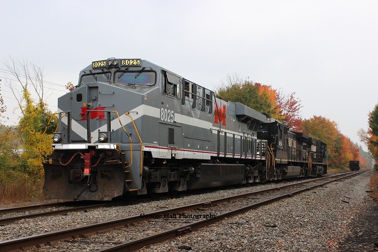 Photo of NS Heritage Locomotive 8025 Visits Bow NH on a fall day