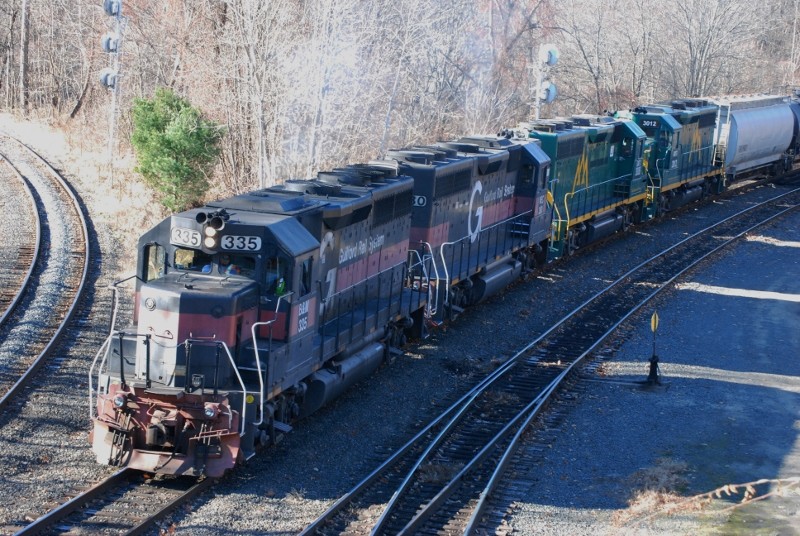 Photo of BFED arriving at E. Deerfield with ex GMRC units